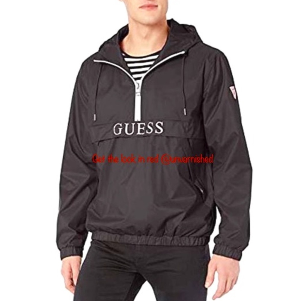 Guess Half Zip Red Windbreaker
